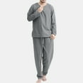 thumbnail image 6 of Men Pajamas Solid Color Comfortable Loose V Neck Men Pajamas for Sleeping, 6 of 7