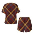thumbnail image 5 of Lsque Buffalo Check Plaid Women's Short-Sleeved Pajama Set - 2 Piece Soft and Lightweight Sleepwear Set-3X-Large, 5 of 9