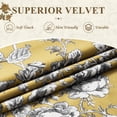 thumbnail image 6 of StangH Velvet Floral Curtains 84 inches Long, Vintage Peony Patterned Drapes with Victorian Design for Bedroom, Mustard Yellow, W52 x L84, 2 Panels, 6 of 7