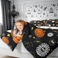 thumbnail image 5 of Erosebridal Cartoon Ghost Bats King Bedding 7pcs,Halloween Spooky Animal King Bed in a Bag,Black,Reversible, 5 of 6