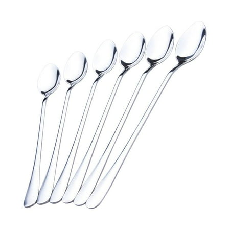 

6pcs Long Handle Stainless Steel Tea Coffee Spoons Ice Cream Cutlery