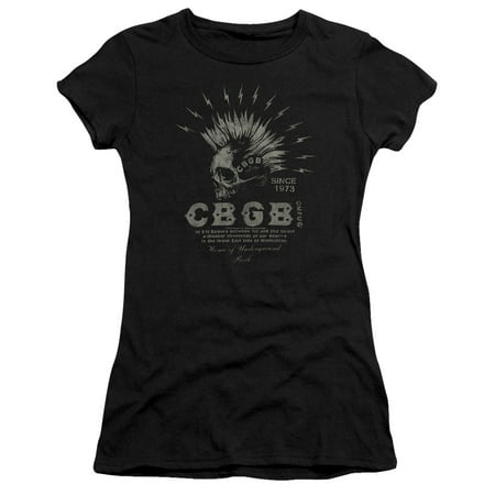 Cbgb - Electric Skull - Premium Juniors Cap Sleeve Shirt - Small