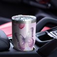 thumbnail image 4 of 30oz Pink Butterfly Flower Pattern Tumblers Stainless Steel Tumbler with Lid and Straw,Vacuum Insulated Double Wall Travel Tumbler Cups Mug with Cleaning Brush for Coffee,Tea, 4 of 7