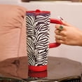 thumbnail image 4 of Cely x TAL 32oz Stainless Steel Skye Tumbler with Handle and Fip-up Straw, Zebra, 4 of 7