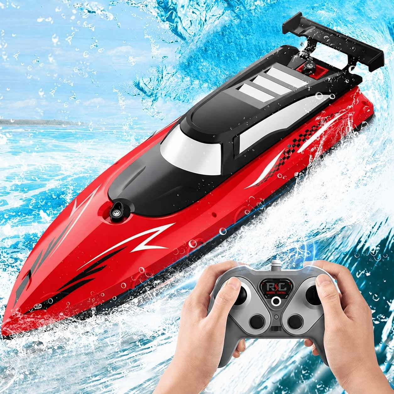 Tigozz RC Boat, 2.4GHz High Speed Remote Control Water Toy for Kids Boys and Adults, Racing Speedboat for Pools and Lakes