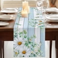 thumbnail image 3 of Table Runners 72 Inches Long Dress Scarves, Daisy Spring Floral Farmhouse Kitchen/Dining Table Runner, Coffee Tablerunners, Eucalyptus Leaves Watercolor Wooden 16x72 Inch, 3 of 9