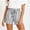 *Gray, variant on Women's Striped Drawstring Elastic Waist Shorts with Pockets ,Casual Summer Short Black,Women's Plus XL