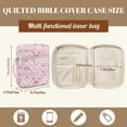 thumbnail image 5 of FOR U DESIGNS Bowknot Pink Pattern Bible Cover Case with Handle Quilted Protective Church Organizer Holder Bag Christian Bible Accessories for Bible Study/Daily Use, 5 of 7