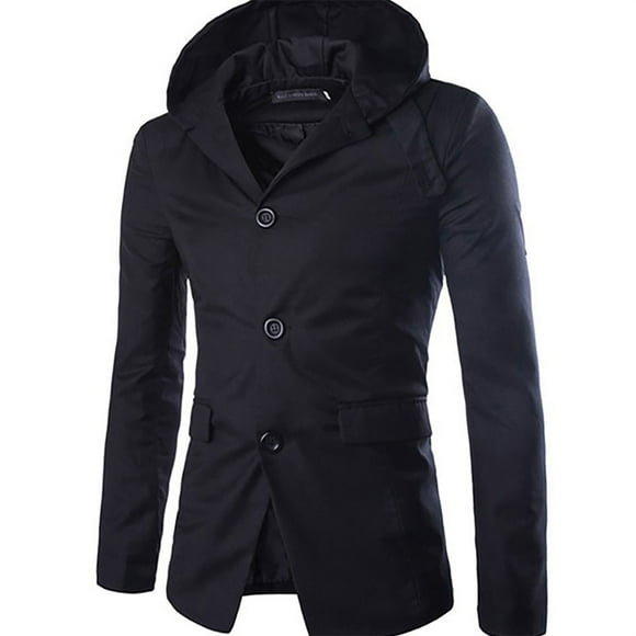 QHFBli Mens Windbreaker Coat Men's Windproof Anorak Jacket with Detachable Hood Loose Fit Streetwear Outerwear Trench Coat