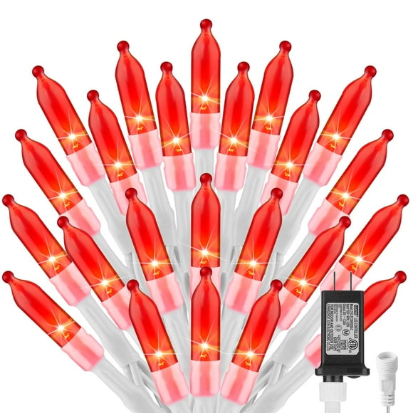 Cadena de luces Brightown de 12 m, 100 LED, color rojo, 8 modos, 120 V