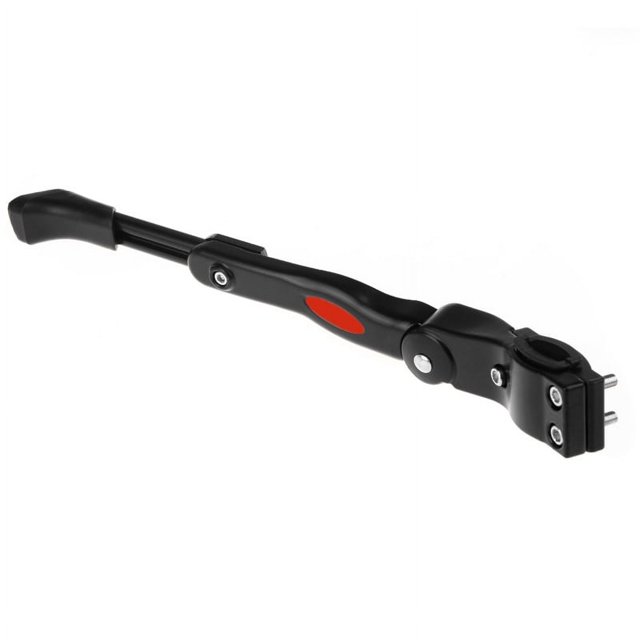 Pata de apoyo lateral para bicicleta de montaña, soporte de aluminio ajustable, universal, negro.