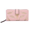thumbnail image 1 of Cartera de piel sintética TANGJMXG larga plegable con diseño de hojas huecas, 1 of 5