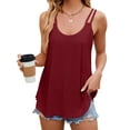thumbnail image 4 of Deago Women's Flowy Tank Tops Loose Casual Summer Tops Sexy Spaghetti Strap Scoop Neck Sleeveless Tunic Camisoles (Wine Red, XL), 4 of 8