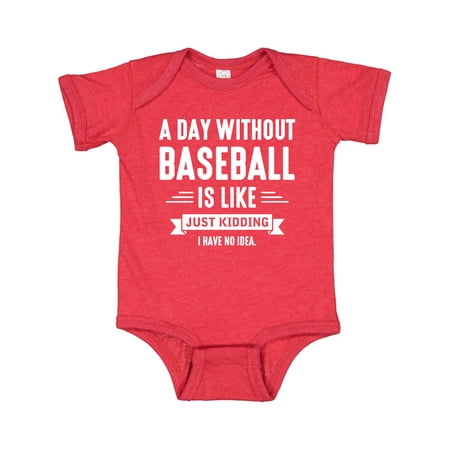 

Inktastic Day Without Baseball Gift Baby Boy or Baby Girl Bodysuit
