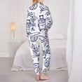 thumbnail image 5 of Bingfone Womens Pajama Sets World Travel2 Print,Long Sleeve Loungewear Pajamas Set-Xx-Large, 5 of 9