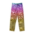 thumbnail image 2 of Vsdgher Glitter Rainbow Print Mens Pajama Pants Sleep & Lounge Pants, PJ Bottoms With elastic waistb and Pockets, 2 of 5