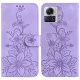 thumbnail image 2 of Compatible with Motorola Moto X30 Pro 5G Embossed Lily Wallet Case with Card Holder PU Leather Flip Cover, 2 of 5