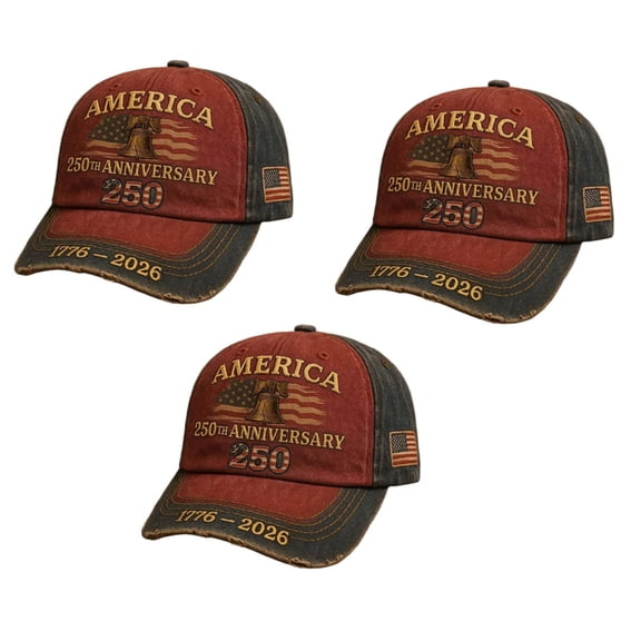 United States 250th Anniversary Hat USA 250 Anniversary Hat Retro Adjustable Embroidered Patriotic Baseball Cap for Men Women