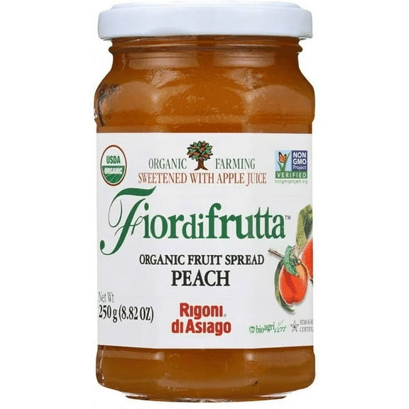 Rigoni di Asiago Fiordifrutta Organic Fruit Spread Peach 8.82 oz Pack of 4