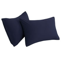 Unique Bargains 2-Piece Soft Microfiber Pillowcases, Queen, Navy Blue