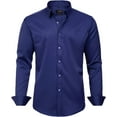 thumbnail image 1 of J.VER Camisas de vestir para hombre, camisa formal de manga larga, elástica, sin arrugas, informal, con botones, 1 of 4