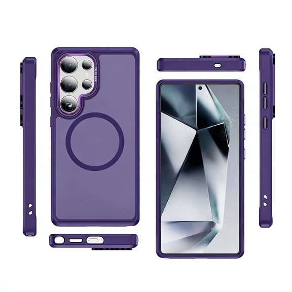 Rugged Magnetic Case for Samsung Galaxy S26 Ultra 6.9", Compatible with Mag Safe Militray Grade Shockproof Cover for Women Men, Purple