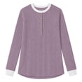 thumbnail image 4 of TEMOFON Long Sleeve Shirts for Women Fall Womens Tops with Button Crew Neck Lightweight Sweater for Women, 4 of 4
