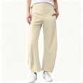 thumbnail image 3 of Bloomae Women Barrel Travel Pants Elastic Waistband Tapered Leg Baggy Mid Rise Work Business Trousers Loose Comfy Lounge Pant with Pockets, 3 of 9