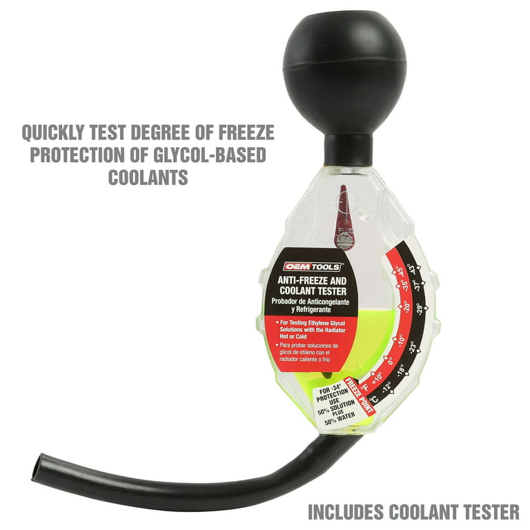 OEMTOOLS 87045 No Spill Coolant Filling Funnel Kit with Coolant Tester,  Near Universal Fit, Antifreeze Tester Automotive, Coolant Funnel Automotive  