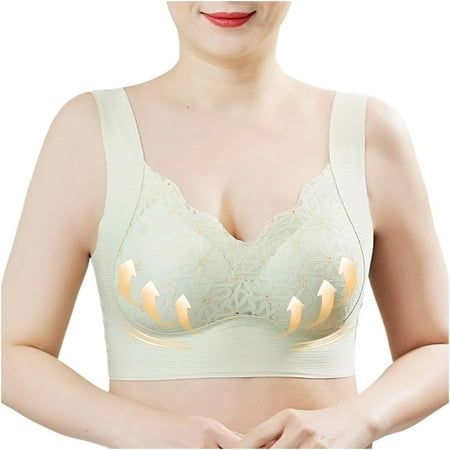Busydd Womens Bras High Support Sports Bra Full Figure Seamless Underwear Lace Bralettes for Women No Underwire Comfort Embroidered Wireless Everyday Bralettes Solid Color Push Up Bra