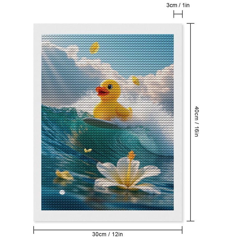 Diamond Art Kits for Adults, Rubber Duck Surfing Waves 5D Diamond