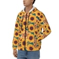 thumbnail image 3 of Vsdgher Bohemian Sunflower Mens Hoodies Zip Hoodie, Hoodies for Men, Zip-up Hooded Sweatshirt-X-Large, 3 of 5