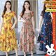thumbnail image 2 of Mujer Maxi Vestido De Verano Floral Impresión Flor Cuello Redondo Manga Corta Suelta Largo Pakaian Wanitapangjing, 2 of 4