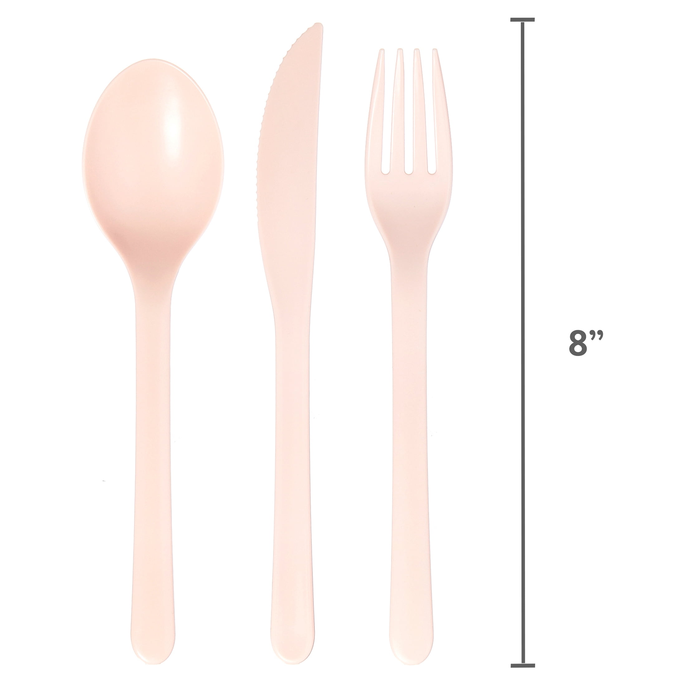 Mainstays - Blush Pink Eco-Friendly Recycled Plastic 3-Piece Flatware Set