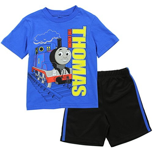 TTT THOMAS THE TRAIN Toddler Boys 2 Piece Tee & Mesh Short Clothing