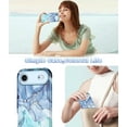 thumbnail image 5 of CASEFIV Compatible with iPhone Air Case 6.5 Inch 2025,Marble Pattern 3 in 1 Heavy Duty Shockproof Rugged Hard PC+Soft Silicone Drop Protective Women Girls Phone Cases for iPhone 17 Air,Blue Cyan, 5 of 7