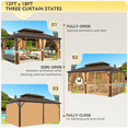 thumbnail image 5 of Hommow 12’ x 18’ Hardtop Double Roof Gazebo, Rust-Resistant, 5 of 10
