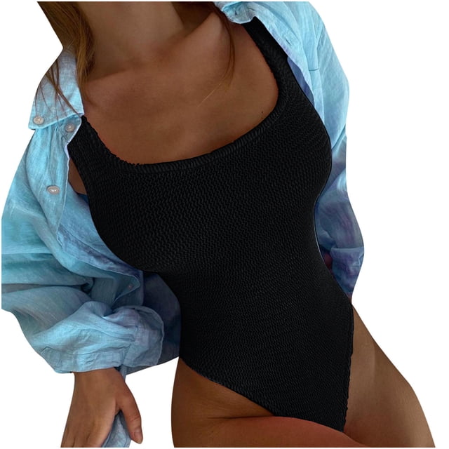 Maillot de Bain une-Pièce pour Femmes en Tissu Froissé à Vagues, Couleur Fluorescente, Mode, Maillot de Bain