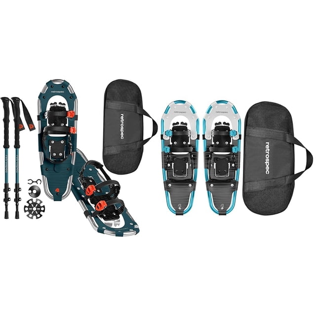 Raquetas de nieve Retrospec Drifter para hombre y mujer y bastón de senderismo