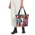 thumbnail image 5 of Salouo Abstract Jazz Instrumental for Shoppers Tote for Women Foldable Handbags with Big Capacity Casual One-Shoulder Shopping Bag Hobo Bags Fit for Office/Shopping/Park, 5 of 6