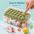 thumbnail image 6 of Ice Cube Tray with Lid and Bin, 64 Nuggets Ice Cubes Molds, Easy Release Ice Tray, Small Ice Cubes Maker for Drinks, Coffee, Juice, Whiskey and Cocktails, Green, 6 of 7