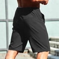 thumbnail image 5 of JTSRKL Men's Flat Front Dress Shorts Solid Zip Fly Button Elastic Waist Stretch Bottoms Quick Dry Business Golf Daily Sports Wear Short Pants Black S, 5 of 8