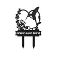 thumbnail image 2 of Cemetery Garden Decor, Outdoor Butterfly Decor, Butterfly Outdoor Decor, Metal Outdoor Decor, Outdoor Metal Decor, 10X6 Inch Black Hummingbird Heart Wreath Plaque Stake for, 2 of 7