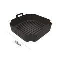 thumbnail image 3 of Bandeja De Hornear 2 uds cesta de freidora de aire herramientas de bandeja de horno cuadrada de silicona de repuesto (negro) Likrtyny Libre de BPA, 3 of 9