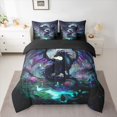 thumbnail image 2 of Homewish Magic Dragon 7-Piece Twin Bedding Sets,Western Fantasy Bedding Comforter Set,Rustic Lotus Leaf Sheet Sets For Boys Teens,Luxury Bedroom Decor Reversible, 2 of 8