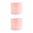 thumbnail image 1 of Destyer Cylindrical Flower Pots - Sturdy Ceramic Breathable Water Filtration System Straight Tube Matte Is DS pink M 2Set, 1 of 6