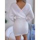 thumbnail image 5 of Vestido Mini de Punto Cruzado de Larga con de Murciélago para Cóctel para Mujer L, 5 of 9