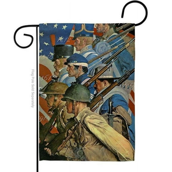 Ornament Collection G192077-BO 13 x 18.5 in. The War Years American USA Historic Vertical Garden Flag with Double-Sided House Decoration Banner Yard Gift