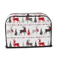 thumbnail image 6 of Toaster Covers 2 Slice, Simple Elk Deer Christmas Tree Waterproof Bread Machine Cover Fits for Standard 2 Slice Toasters, Home Decor Toaster Protection with Hanging Rope, 6 of 7