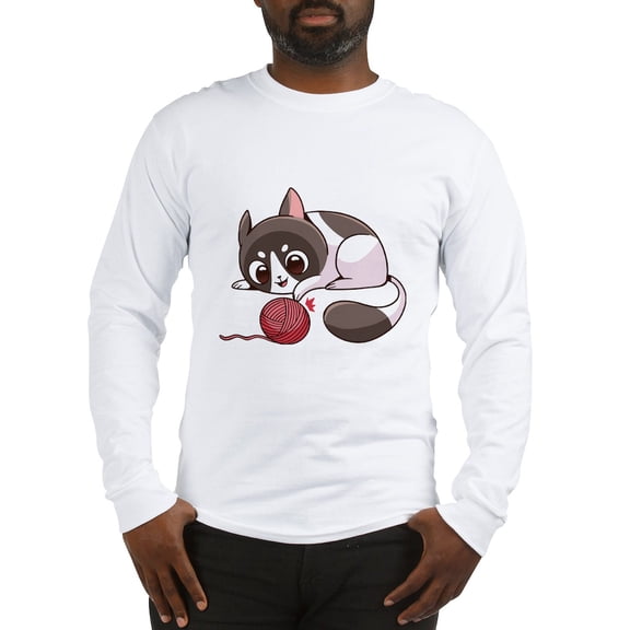 CafePress - Cute Kawaii Cat Long Sleeve T Shirt - Unisex Cotton Long Sleeve T-Shirt
